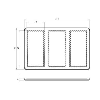 Kit 10 MDC Tablette 1x3 Biscuit- 175x275 mm- APET C 800µ- BT