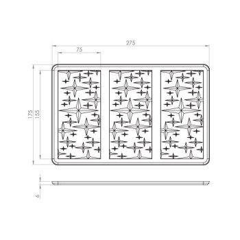 Kit 10 MDC 1x3 Tablette Etoile- 175x275 mm- APET C 800µ- BT