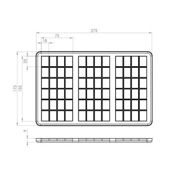 Kit 10 MDC 1x3 Tablette Standard- 175x275 mm- APET C 800µ- BT