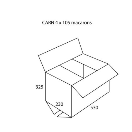 CARN réf. 4x105 Macarons dim. 530x230x325mm BRUN-C09L