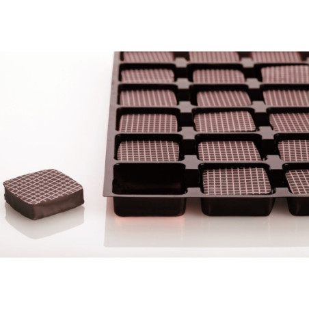 Alvéole 6x4 Chocolats Carrés 230x170mm - APET NOIR 200µ