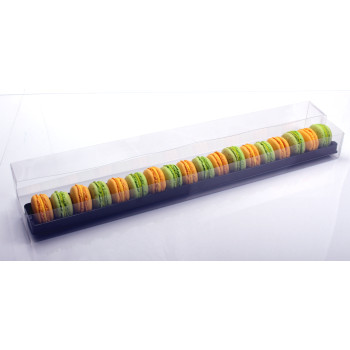 Reglette 18 Macarons avec alveole Noir - Dim 501 x 56 x 49/48mm