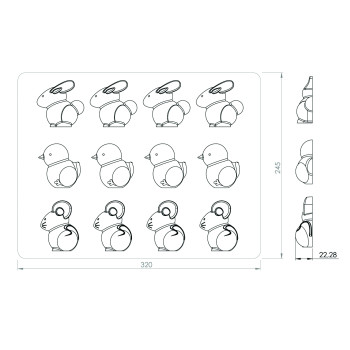 MDC 4X3 BOUCHEES ANIMAUX BASSE COUR DIM. 320X245 MM  BT