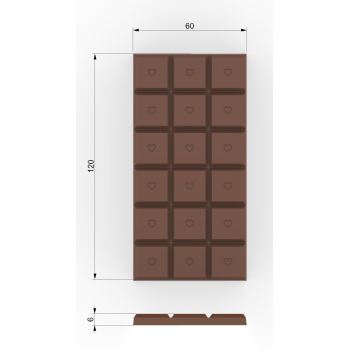 10 MOULES 1X3 TABLETTE COEUR PM